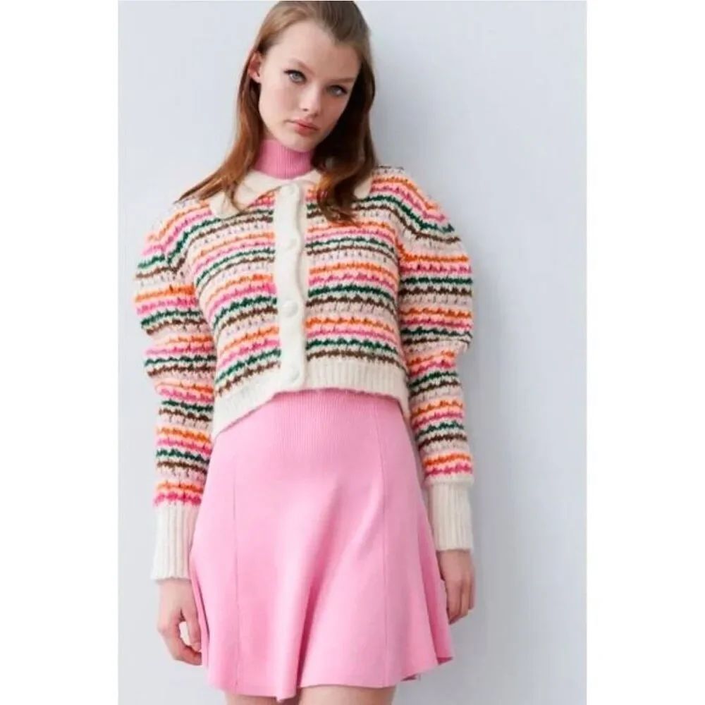 NWT Zara Striped Knit Cardigan Jacket M